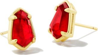 Alexandria Stud Earrings Gold Cranberry Illusion One Size