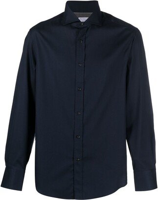 Slim Fit Shirt With Spread Collar-AA