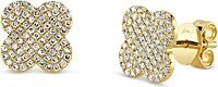 Moon & Meadow 14K Yellow Gold Diamond Pave Clover Stud Earrings - 100% Exclusive