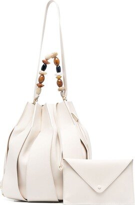 Gemstone-Handle Bucket Bag