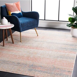 Madison MAD812 Power Loomed Area Rug - Ivory/Blue Rust - 6'7x6'7