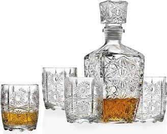 Five Piece Whiskey Decanter & Glasses Set