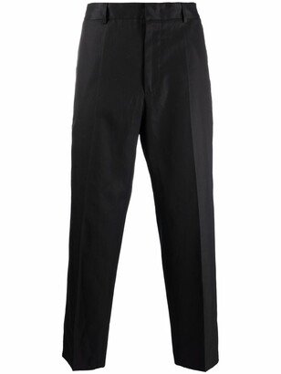 Pressed-Crease Cotton Tailored Trousers