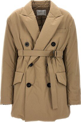 Double-breasted Padded Trench Coat-AA