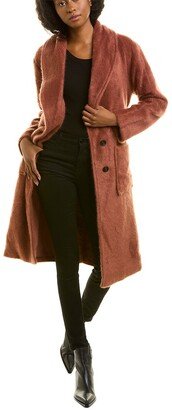 Brushed Wool Blend Robe Coat