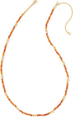 Britt Gold Choker Necklace in Orange Agate