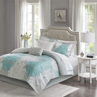 Gracie Mills Comforter and Cotton Sheet Set, Aqua - Twin