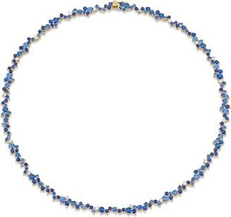 Sapphire Cocktail Eternity Yellow Gold Necklace