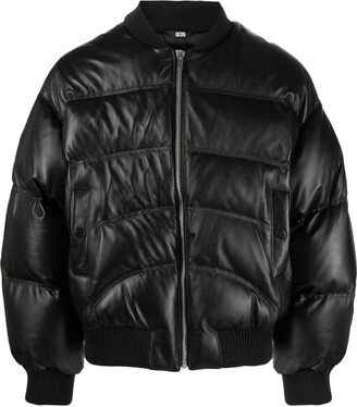 Puffer Leather Jacket