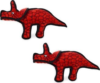 Tuffy Jr Dinosaur Triceratops, 2-Pack Dog Toys