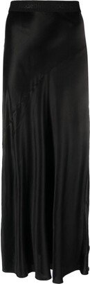 Lorena logo-waistband flared skirt