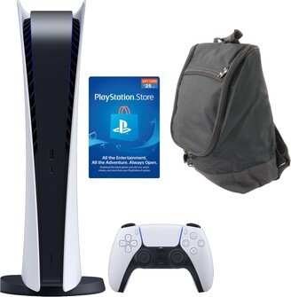 PlayStation 5 Digital Console w/ $25 Psn Card and Carry Bag