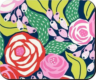 Mouse Pads: Papercut Roses Mouse Pad, Rectangle Ornament, Multicolor