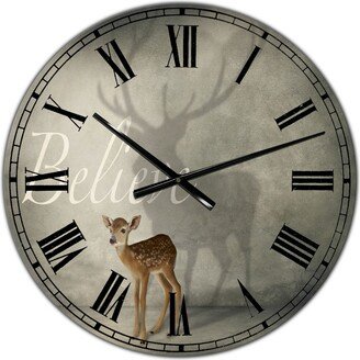 Designart Believe Shadow Iii Oversized Cottage Wall Clock - 36 x 28 x 1