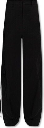 Wide-Leg Strap Detailed Trousers