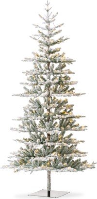 10' Deluxe Pre-Lit Flocked Fir Artificial Christmas Tree with 700 Warm White Lights, Three Function