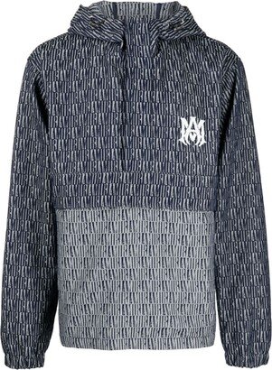 Logo-Jacquard Denim Hooded Jacket