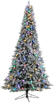 Flocked British Columbia Mountain Fir Artificial Christmas Tree, 9.5'