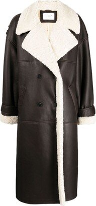 Double-Breasted Leather Coat-AN