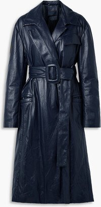 Belted leather trench coat-AE