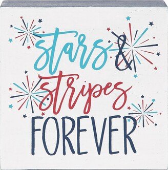 Star & Stripes Forever 4th of July Shelf Block - Multicolored