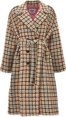 Tweed Belted Mid-Length Coat