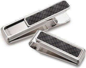 Stainless Steel & Carbon Money Clip, Black