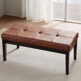 Retraction Built Tufted Leather End of Bed Benches for Bedroom