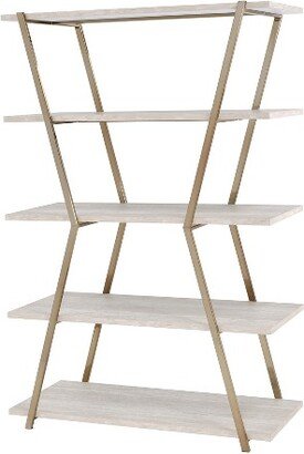 72 Favian 5 Shelf Display Bookcase Champagne - miBasics