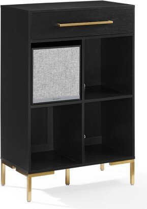 42.25 Juno Record Storage Cube Bookcase with Speaker Black/Black