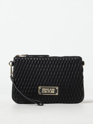 clutch in quilted synthetic leather