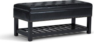 43 Riley Storage Ottoman Bench Faux Leather - WyndenHall