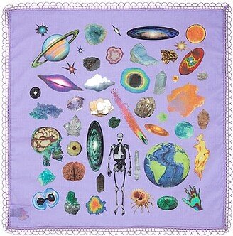 Sky High Farm Workwear Unisex Mundo Collage Bandana Woven in Lavender