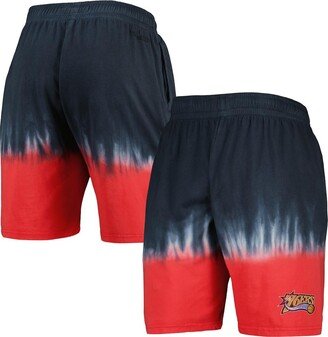 Men's Navy and Red Philadelphia 76ers Hardwood Classic Authentic Shorts - Navy, Red