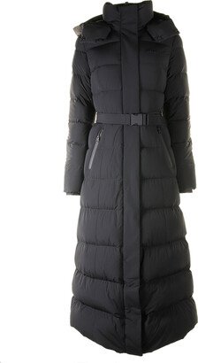 Calina Long Quilted Down Jacket With Belt