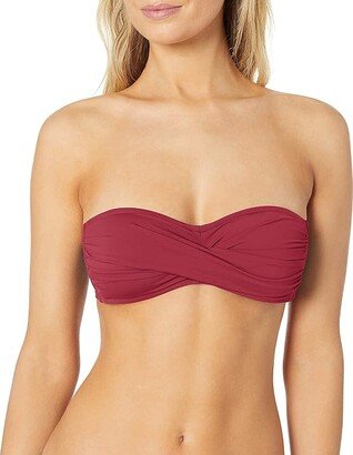 Women's Island Goddess Bandeau Bikini Swimsuit Top (Wine) Women's Swimwear