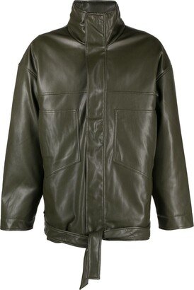 Faux-Leather Parka Jacket