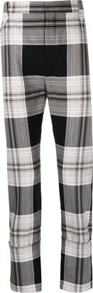 Straight-Leg Buckled Tartan Trousers