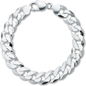 Yield Of Men 18K Over Silver 12Mm Curb Chain Bracelet