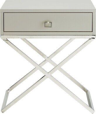 Gekko Lacquer Nightstand with Metal X-Legs