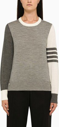 Grey wool crew-neck sweater