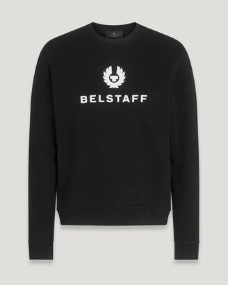 Cotton Fleece Signature Crewneck Sweatshirt In Black / Off White