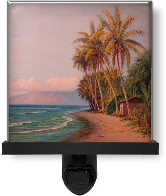 Lahaina Beach West Maui By D. Howard Hitchcock Glass Photo Night Light, Decorative Lights