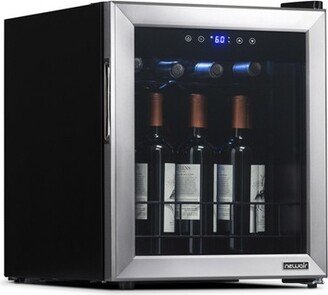 Freestanding 16 Bottle Compressor Wine Fridge in Stainless Steel, Adjustable Racks and Exterior Digital Thermostat-AA