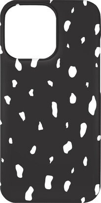 Custom Iphone Cases: Chipped - Black And White Phone Case, Silicone Liner Case, Matte, Iphone 13, Black