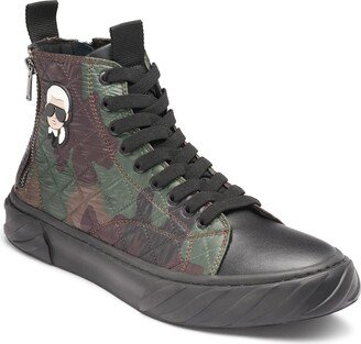 Women's Double Back Zip Quilted Camo High Top Sneaker