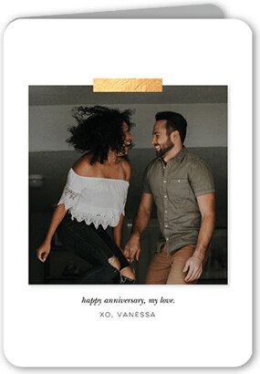 Anniversary Card: Serene Snapshot Anniversary Card, White, 5X7, Matte, Folded Smooth Cardstock, Rounded