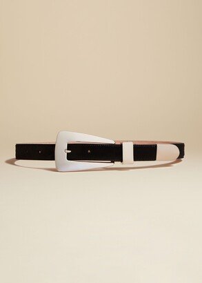 The Lucca Belt in Black Haircalf with Silver