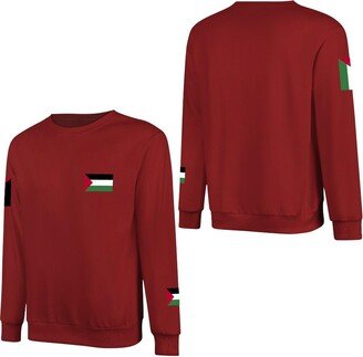 TAIZIYEAH Men Hoodies Palestine Flag Sweatshirts Pullover Long Sleeve Tops Printed Relaxed Fit Novelty Stylish L