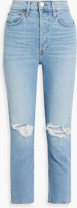 90s Cropped Distressed High-Rise Skinny Jeans